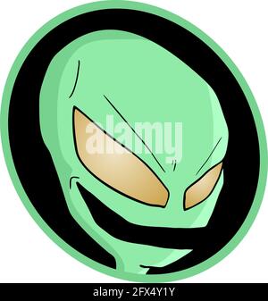 Alien face Illustrazione Vettoriale
