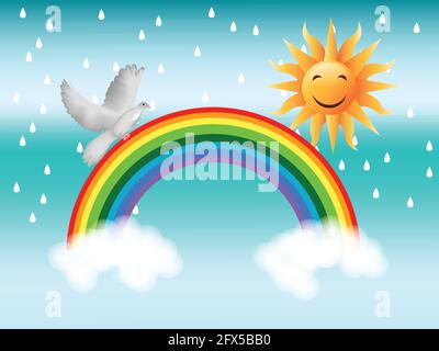 Monsone stagione background Illustrazione Vettoriale