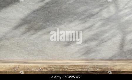 Tavolo in legno con grunge in cemento texture background.3d rendering Foto Stock