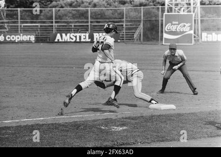 Settimana del baseball Haarlem, Paesi Bassi contro la Corea, 13 agosto 1978, baseball, Sport, Paesi Bassi, foto agenzia stampa del XX secolo, notizie da ricordare, documentario, fotografia storica 1945-1990, storie visive, Storia umana del XX secolo, che cattura momenti nel tempo Foto Stock