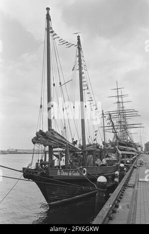 Arrivo Amerigo Vespucci per Sail Amsterdam, 29 luglio 1985, arrivi, Paesi Bassi, foto agenzia stampa del XX secolo, notizie da ricordare, documentario, fotografia storica 1945-1990, storie visive, Storia umana del XX secolo, che cattura momenti nel tempo Foto Stock