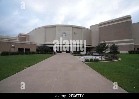 Una vista generale dell'entrata Est a Reed Arena, martedì 25 maggio 2021, nella College Station, L'arena ospita il Texas A&M Aggies Baskeba Foto Stock