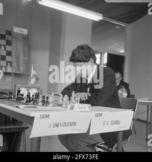 IBM torneo di scacchi, campione della gioventù E.C. Scholl durante la sua partita, 13 luglio 1966, scacchi, partite, I Paesi Bassi, foto agenzia stampa del XX secolo, notizie da ricordare, documentario, fotografia storica 1945-1990, storie visive, Storia umana del XX secolo, che cattura momenti nel tempo Foto Stock