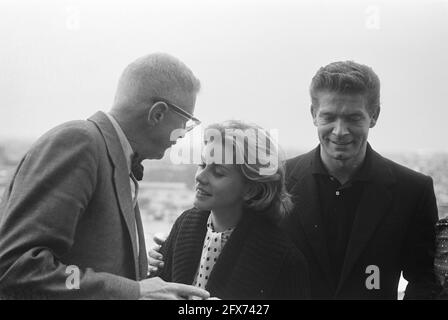 Cocktail party Stephen Boyd e Dolores Hart, 20 giugno 1961, cocktail party, Paesi Bassi, foto agenzia stampa del xx secolo, notizie da ricordare, documentario, fotografia storica 1945-1990, storie visive, Storia umana del XX secolo, che cattura momenti nel tempo Foto Stock