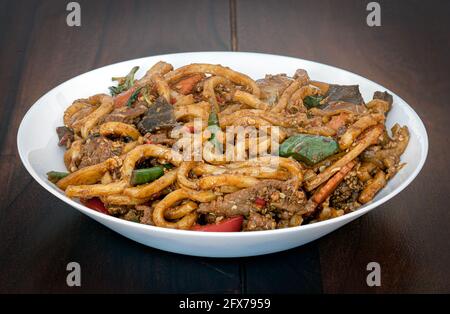 Udon Pad Kee Mao (Phad Khi Mao) - i noodles Drunken Foto Stock