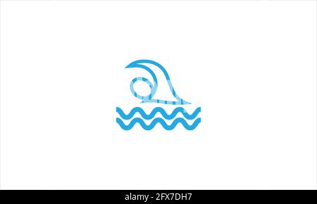 Nuotatore sportivo in una figura vettoriale con il logo dell'icona dell'acqua Illustrazione Vettoriale