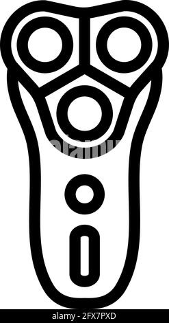 Icona del rasoio elettrico. Design del contorno in grassetto modificabile. Illustrazione vettoriale. Illustrazione Vettoriale