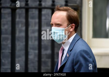 Westminster London, Regno Unito. 26 Maggio 2021. Matt Hancock il Segretario della Sanità arriva a Downing Street Credit: MARTIN DALTON/Alamy Live News Foto Stock