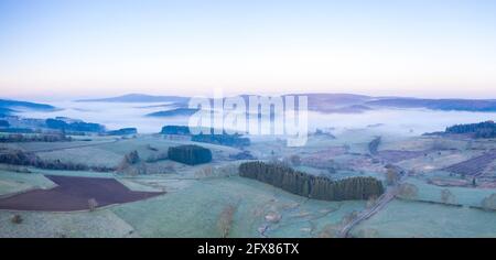 Francia, alta Loira, la Chaise Dieu, Parco Naturale Regionale del Livradois Forez, paesaggio (vista aerea) // Francia, alta Loira (43), la Chaise-Dieu, Parc Foto Stock