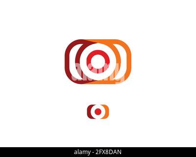 Modello di logo vettoriale di Camera Abstract, concetto minimo di logotipo di design per studio d'arte digitale, studio fotografico, fotografo e applicazione di editor di foto Illustrazione Vettoriale