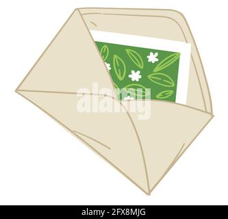 Busta con biglietto d'auguri o vettore di invito Illustrazione Vettoriale