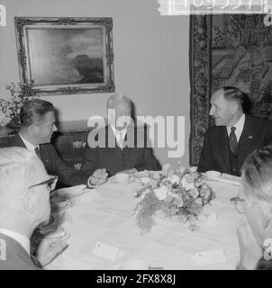 Visita del primo ministro Marijnen e del ministro LUN in Germania occidentale, Marijnen, Lubke e LUN, il 1° ottobre 1964, Visite, ministri, Paesi Bassi, foto agenzia stampa del XX secolo, notizie da ricordare, documentario, fotografia storica 1945-1990, storie visive, Storia umana del XX secolo, che cattura momenti nel tempo Foto Stock