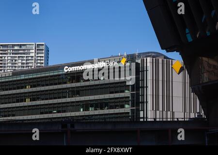 Commonwealth Bank of Australia, uffici aziendali, Darling Harbour, Sydney, Australia. Foto Stock