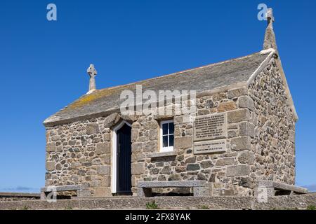 ST IVES, CORNOVAGLIA, UK - MAGGIO 13 : Vista dell'antica Cappella di San Nicola a St Ives, Cornovaglia il 13 maggio 2021 Foto Stock