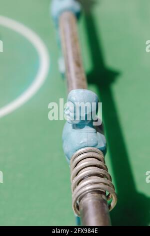 Verde e bianco calcio da tavolo italiano dettagli Foto Stock