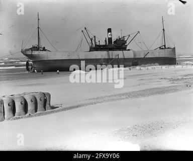 CA-Bank sulla spiaggia di Bloemendaal, 4 aprile 1949, spiagge, Paesi Bassi, foto agenzia stampa del xx secolo, notizie da ricordare, documentario, fotografia storica 1945-1990, storie visive, Storia umana del XX secolo, che cattura momenti nel tempo Foto Stock