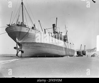 CA-Bank sulla spiaggia di Bloemendaal, 4 aprile 1949, spiagge, Paesi Bassi, foto agenzia stampa del xx secolo, notizie da ricordare, documentario, fotografia storica 1945-1990, storie visive, Storia umana del XX secolo, che cattura momenti nel tempo Foto Stock