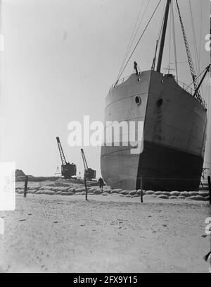 CA-Bank sulla spiaggia di Bloemendaal, 4 aprile 1949, spiagge, Paesi Bassi, foto agenzia stampa del xx secolo, notizie da ricordare, documentario, fotografia storica 1945-1990, storie visive, Storia umana del XX secolo, che cattura momenti nel tempo Foto Stock