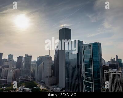 Chicago, Illinois, Stati Uniti. 25 Maggio 2021. Vista aerea di Windy City, Chicago Illinois credito: Walter G Arce Sr Grindstone medi/ASP/ZUMA Wire/Alamy Live News Foto Stock