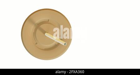 Vista dall'alto della tazza soda monouso con cannuccia. rendering 3d. adattabile all'elemento di progettazione. Foto Stock