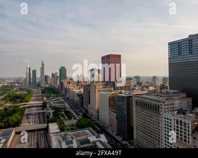 Chicago, Illinois, Stati Uniti. 25 Maggio 2021. Vista aerea di Windy City, Chicago Illinois credito: Walter G Arce Sr Grindstone medi/ASP/ZUMA Wire/Alamy Live News Foto Stock