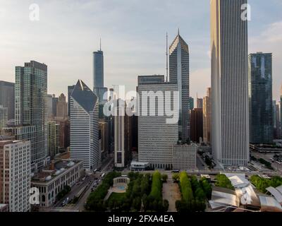 Chicago, Illinois, Stati Uniti. 25 Maggio 2021. Vista aerea di Windy City, Chicago Illinois credito: Walter G Arce Sr Grindstone medi/ASP/ZUMA Wire/Alamy Live News Foto Stock