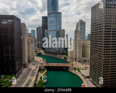 Chicago, Illinois, Stati Uniti. 26 Maggio 2021. Vista aerea di Windy City, Chicago Illinois credito: Walter G Arce Sr Grindstone medi/ASP/ZUMA Wire/Alamy Live News Foto Stock