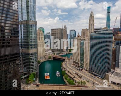 Chicago, Illinois, Stati Uniti. 26 Maggio 2021. Vista aerea di Windy City, Chicago Illinois credito: Walter G Arce Sr Grindstone medi/ASP/ZUMA Wire/Alamy Live News Foto Stock