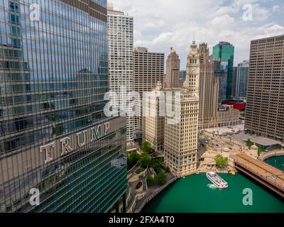 Chicago, Illinois, Stati Uniti. 26 Maggio 2021. Vista aerea di Windy City, Chicago Illinois credito: Walter G Arce Sr Grindstone medi/ASP/ZUMA Wire/Alamy Live News Foto Stock