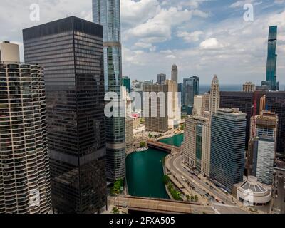 Chicago, Illinois, Stati Uniti. 26 Maggio 2021. Vista aerea di Windy City, Chicago Illinois credito: Walter G Arce Sr Grindstone medi/ASP/ZUMA Wire/Alamy Live News Foto Stock