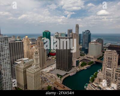 Chicago, Illinois, Stati Uniti. 26 Maggio 2021. Vista aerea di Windy City, Chicago Illinois credito: Walter G Arce Sr Grindstone medi/ASP/ZUMA Wire/Alamy Live News Foto Stock