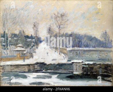 Il luogo di annaffiatura a Marly-le-Roi di Alfred Sisley (1839-1899), olio su tela, c. 1875 Foto Stock