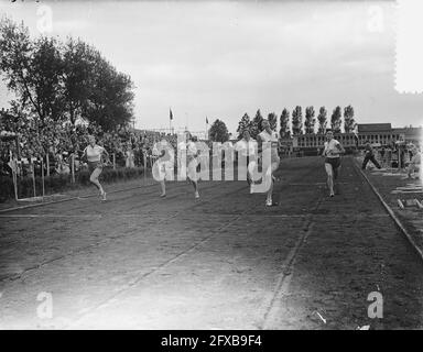 International Athletics Competition Pro Patria Rotterdam, finale 100 m Ladies, 3 luglio 1955, atletica, sport, I Paesi Bassi, foto agenzia stampa del XX secolo, notizie da ricordare, documentario, fotografia storica 1945-1990, storie visive, Storia umana del XX secolo, che cattura momenti nel tempo Foto Stock