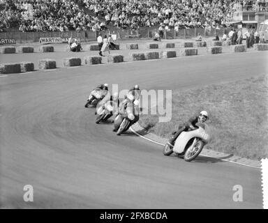 Gare internazionali di motocicli e sidecar sul circuito di Zandvoort, 10 maggio 1959, Paesi Bassi, foto agenzia stampa del XX secolo, notizie da ricordare, documentario, fotografia storica 1945-1990, storie visive, Storia umana del XX secolo, che cattura momenti nel tempo Foto Stock