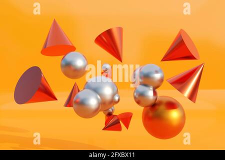 Illustrazione 3D delle forme geometriche Foto Stock