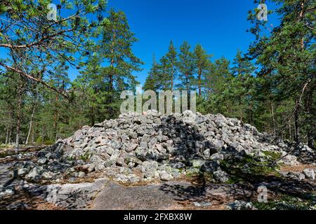 Finlandia, Rauma, luogo di sepoltura dell'età del bronzo di Sammallahdenmaki Foto Stock