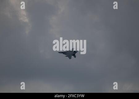 Montreal, Quebec, Canada - 05 26 2021: Esercizio NORAD a Montreal. L'USAF e il RCAF si esercitano insieme nella zona della città di Montreal. Questo è un F15. Foto Stock