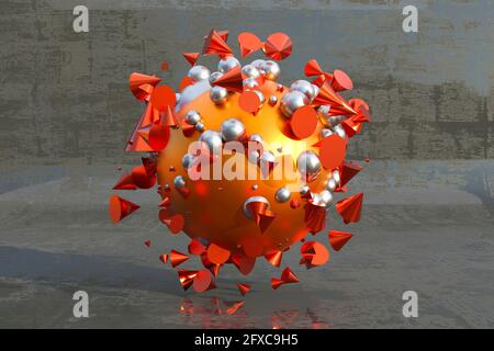 Illustrazione 3D delle forme geometriche Foto Stock
