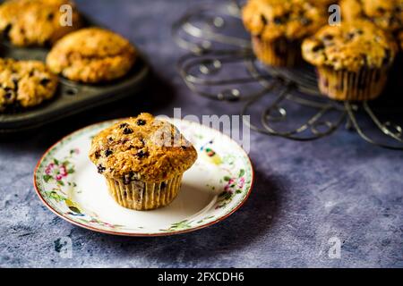 Muffin ai mirtilli Foto Stock