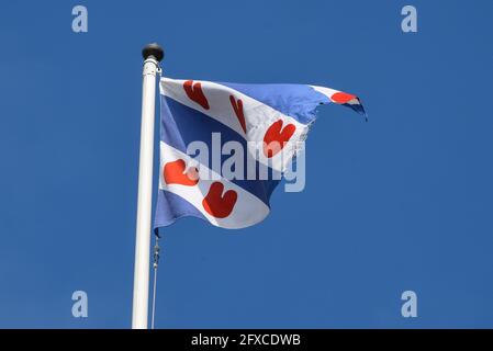 Den Helder, Paesi Bassi. Maggio 2020. La bandiera della Frisia, una provincia dei Paesi Bassi. Foto di alta qualità Foto Stock