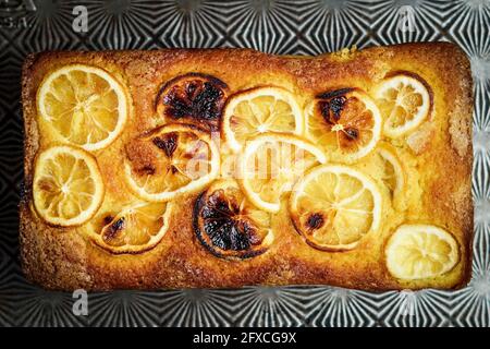 Torta turmerica al limone Foto Stock