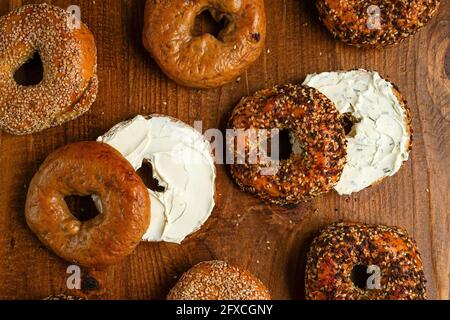 Bagel freschi Foto Stock