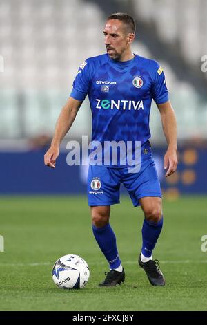 Torino, 25 maggio 2021. Franck Ribery durante la Charity Match allo stadio Allianz di Torino. L'immagine di credito dovrebbe essere: Jonathan Moscop / Sportimage Foto Stock