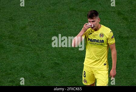 Danzica, Polonia. 26 Maggio 2021. Foyth reagisce alla partita di calcio finale della UEFA Europa League Villarreal vs Manchester United all'Arena Gdansk, Polonia. 26 maggio 2021 Paul/CORDON PRESS Credit: CORDON PRESS/Alamy Live News Foto Stock