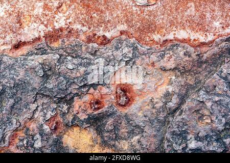 Texture metalliche arrugginite per lo sfondo Foto Stock