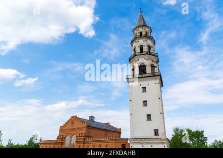 Nevyanskaya Torre Pendente, un monumento storico del 18 ° secolo. Foto Stock