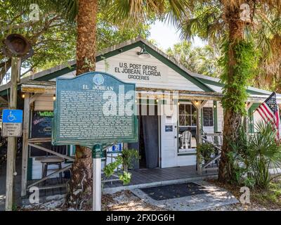 Lo storico ufficio postale degli Stati Uniti e il negozio generale sono stati aperti nel 1922 In El Jokean Florida gli Stati Uniti sono sulla nazionale degli Stati Uniti Registro dei luoghi storici Foto Stock