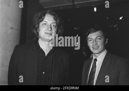 Inizio del 10° torneo di scacchi Interpolis con Jan Timman (l) e Antoli Karpov (r) tra gli altri a Tilburg, 18 ottobre 1986, scacchi, tornei, Paesi Bassi, foto agenzia stampa del xx secolo, notizie da ricordare, documentario, fotografia storica 1945-1990, storie visive, Storia umana del XX secolo, che cattura momenti nel tempo Foto Stock