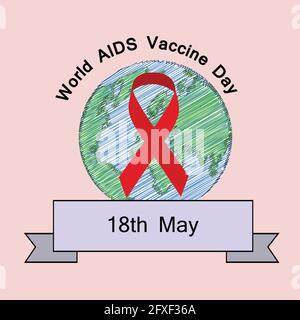 Giornata mondiale del vaccino contro l'AIDS background Illustrazione Vettoriale