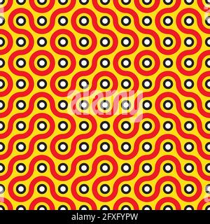 Un modello vettoriale senza giunture di stile truchet astratto Illustrazione Vettoriale